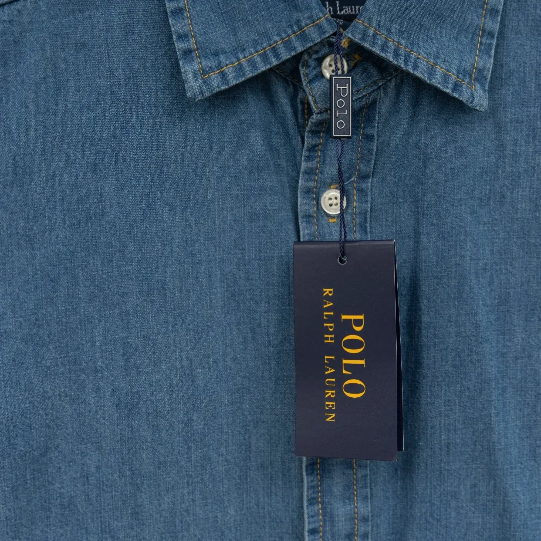 P250 top version (difference in currency) Style: Ralph Lauren POLO denim canvas embroidered long shirt POLO Color: Picture color Size: S-XL Fabric: Pure cotton Accessories: Full set of customized accessories No gender distinction Same style for men and women